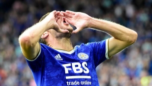 Leicester City'de Jamie Vardy'den olay sevinç