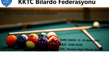 Bilardo Federasyonu Aday Hakem Kursu düzenliyor
